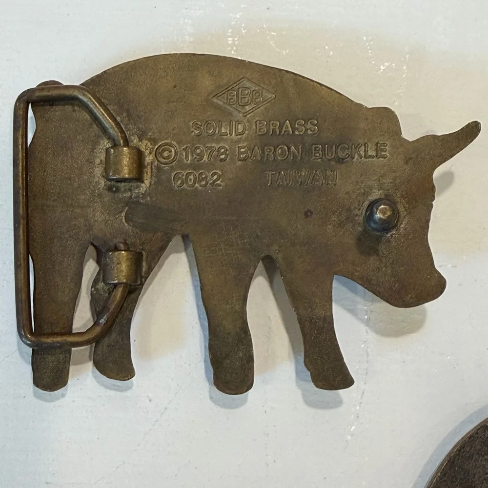 Brass and pewter big buckles